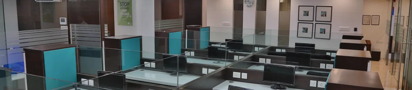 Rows of workstations in the IndoThai office